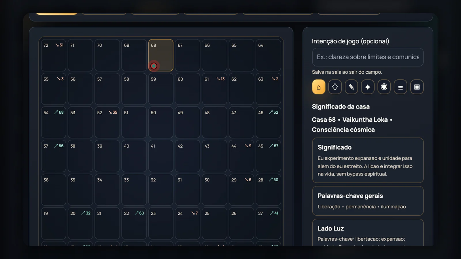 Sala ao vivo com campo 2D