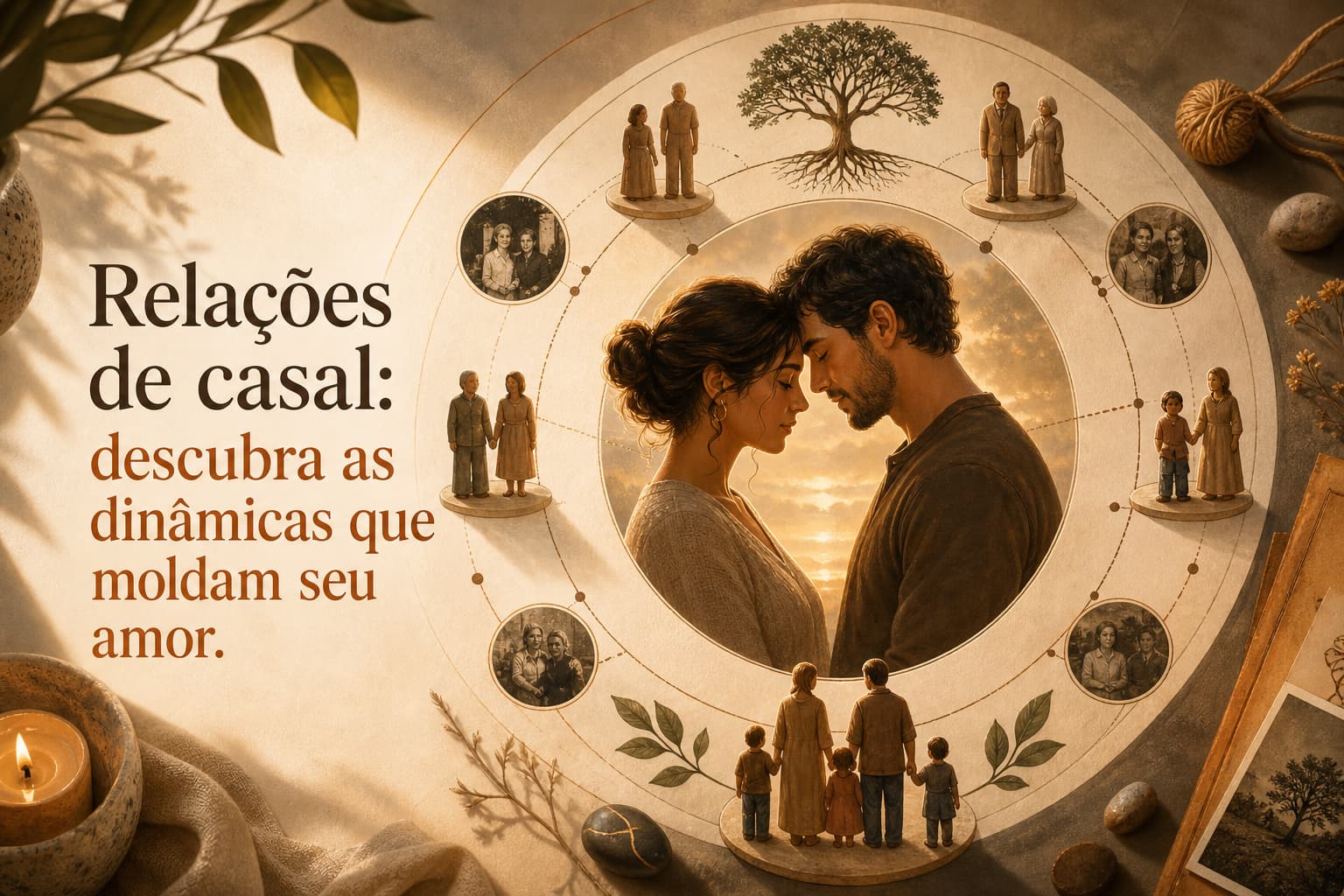 Imagem editorial para Relações de Casal Sistêmicas: Dinâmicas e Padrões que Influenciam o Vínculo Afetivo no canal constelacao blog.